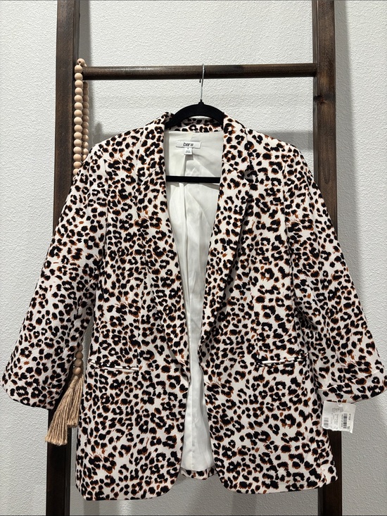 Bar III Jackets & Blazers - Bar III Leopard Print Blazer in White, Brown & Black